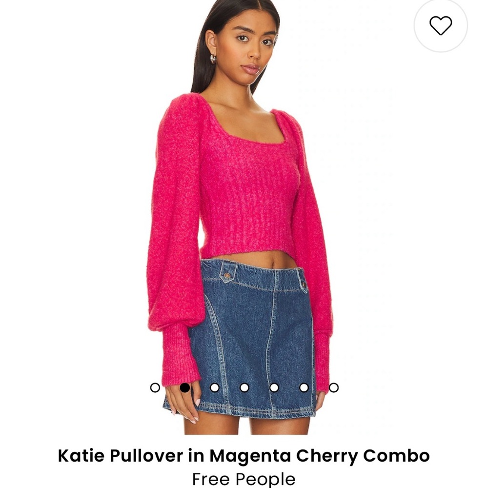 Free People- Katie Pullover in Magenta Cherry Combo